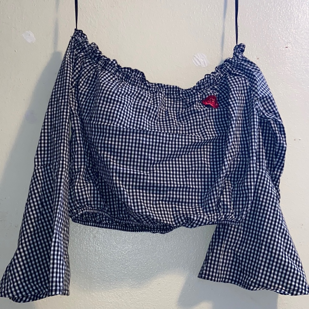 Black and white checkered Ambiance crop top